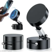 Black Magnetic Car Mobile Holder For Dashboard Vacuum Suction Phone Holder Mount Hand Free