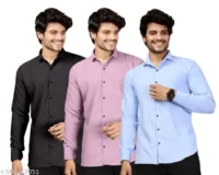 Men's Popcorn Textured Shirt Combo - Pack of 3 - Image 2