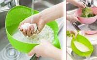 Kitchenwell Multi-Purpose Strainer or Washer Bowl for Rice Fruits & Vegetable Rice Bowl(Green, Pack of 1)  Amazon.in: Home & Kitchen - Image 2