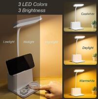 Buy AL-AFANDI Rechargeable Desk Lamp with 6-Month Warranty, Touch Sensor, USB Type-C Charging, 3 Light Modes, Gooseneck, Study Lamp with Phone Holder & Organizer for Students, Office & Bedside Use Online at Low Prices in India - Amazon.in - Image 2