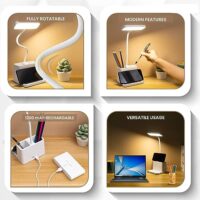 Buy AL-AFANDI Rechargeable Desk Lamp with 6-Month Warranty, Touch Sensor, USB Type-C Charging, 3 Light Modes, Gooseneck, Study Lamp with Phone Holder & Organizer for Students, Office & Bedside Use Online at Low Prices in India - Amazon.in - Image 3