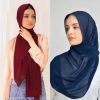 NAVY AND MAROON COLOR COMBO Of GEORGETTE PLAIN HIJAB 70X180CM