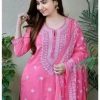Womens Rayon KURTI & PANT & DUPATTA SET/PLUS SIZE/TRANDING KURTI PANT DUPATTA