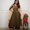 Beatiful Cotton Embroidered Anarkali Kurta Pant Set