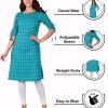 Aagam Voguish Kurtis Cotton Three Quarter Sleeves
