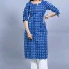 Aagam Voguish Kurtis Cotton Three Quarter Sleeves