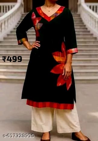 Alisha Ensemble Kurtis Cotton Three-Quarter Sleeves