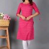 Aagam Voguish Kurtis Cotton Three Quarter Sleeves