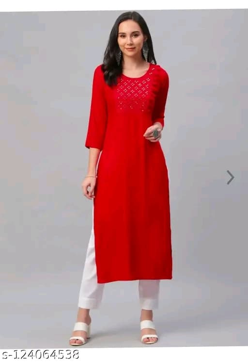 WhatsApp Image 2025-12-28 at 7.54.07 PM (2) Trendy Pretty Kurtis Cotton, Viscose Rayon , Three Quarter Sleeves