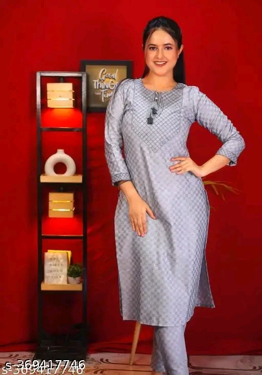 Woolen Kurti Set  for Women||Girls Name: Woolen Kurti Set for Women||Girls Kurta Fabric: Wool Bottomwear Fabric: Wool Sleeve Length: Three-Quarter Sleeves