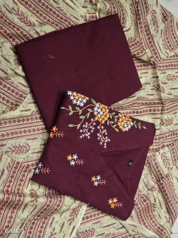 Beatiful Cotton Embroidered Anarkali Kurta Pant Set