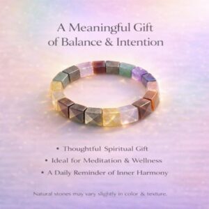 AN46_26574382_d_1775787026002 7 Chakra Pyramid Shaped Beads Bracelet 8mm, Natural Multi-Stone, One Size