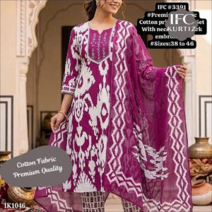 IFC Cotton 3 Piece Kurta Set with Dupatta!*