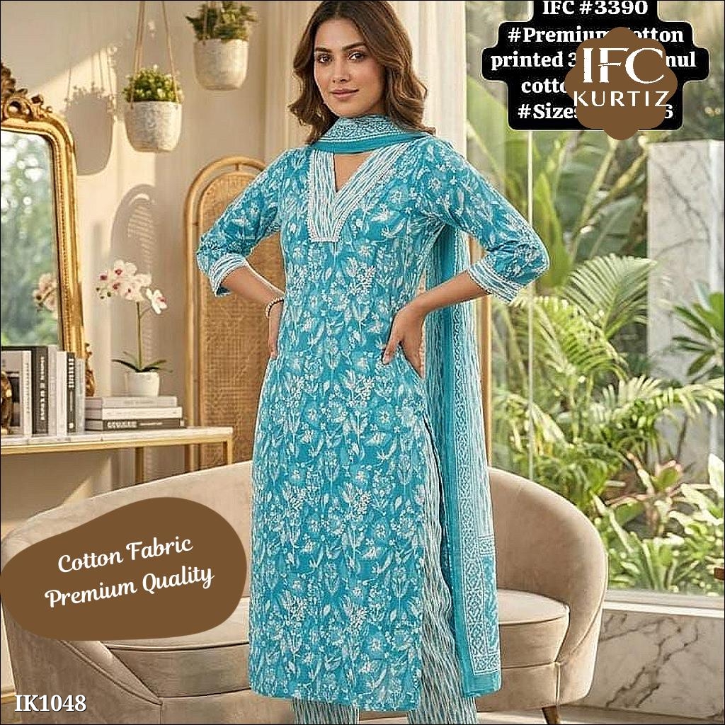 FC Cotton 3 Piece Kurta Set with Dupatta!