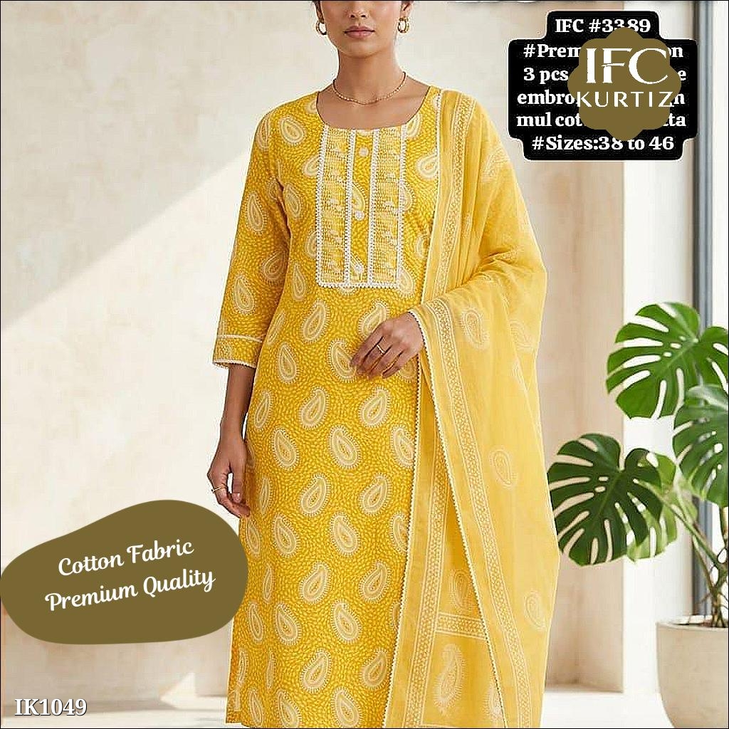 FC Cotton 3 Piece Kurta Set with Dupatta!