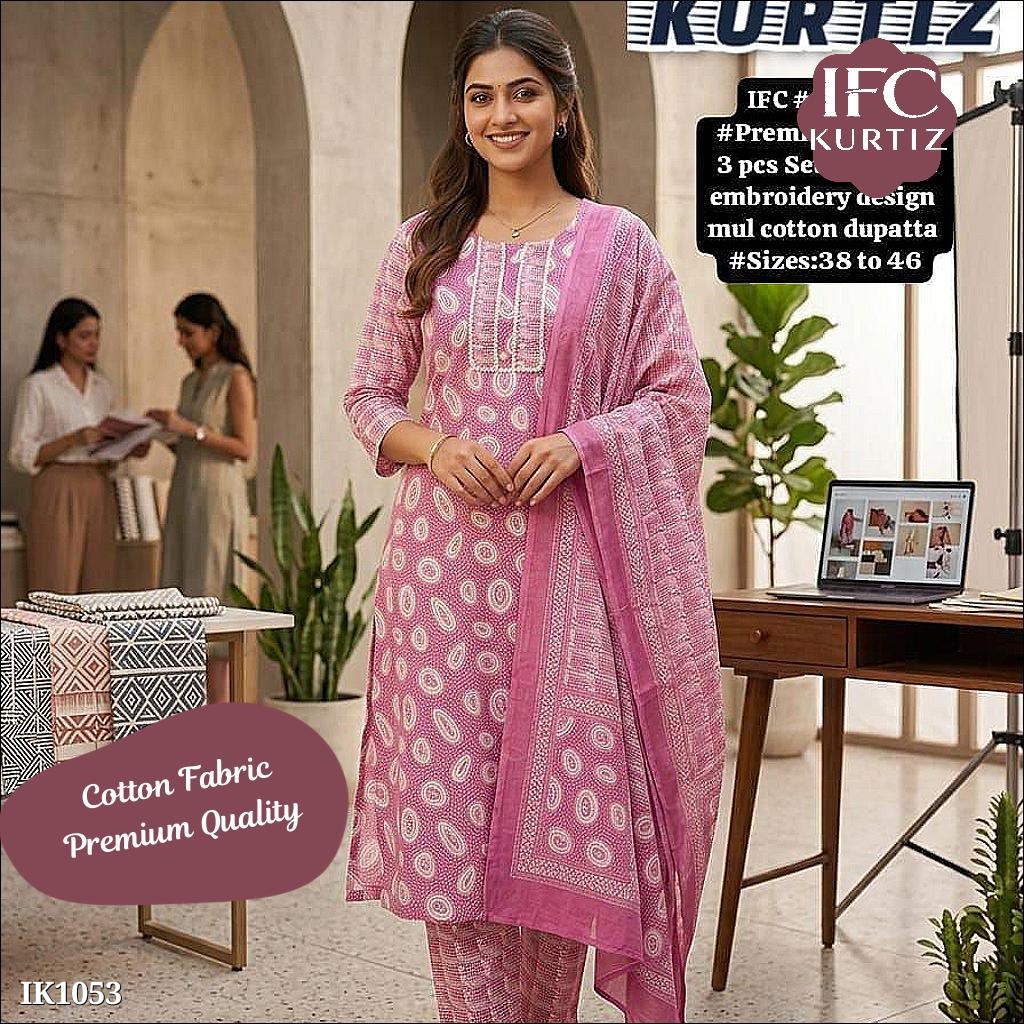 FC Cotton 3 Piece Kurta Set with Dupatta!