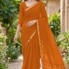 Plain jari Border Mul Cotton Saree with Blouse