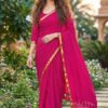 Plain jari Border Mul Cotton Saree with Blouse