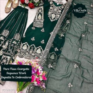 Pure Faux Georgette Embroidered Sarara Suit Set