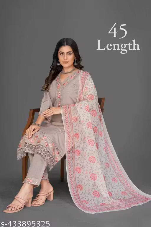 Elegant embroidered Kurts Pant & Dupatta