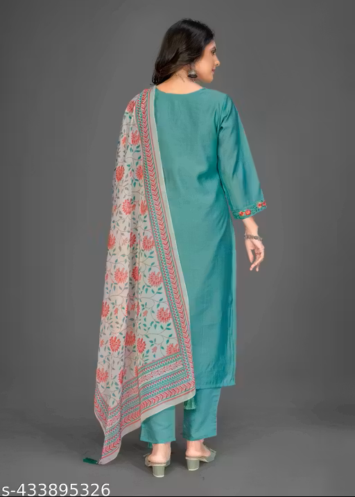 Elegant embroidered Kurts Pant & Dupatta