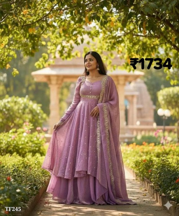 ₹1734Catalog Name: *New Party Wear Indowestern Anarkali Suit* Dazzle In This Exquisite Georgette anarkali, Adorned With Intricate Embroidery That Adds A Touch Of Elegance