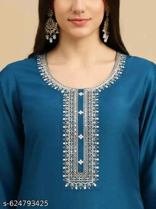 Rayon Slub Women Kurti With Dupatta & bottomwear